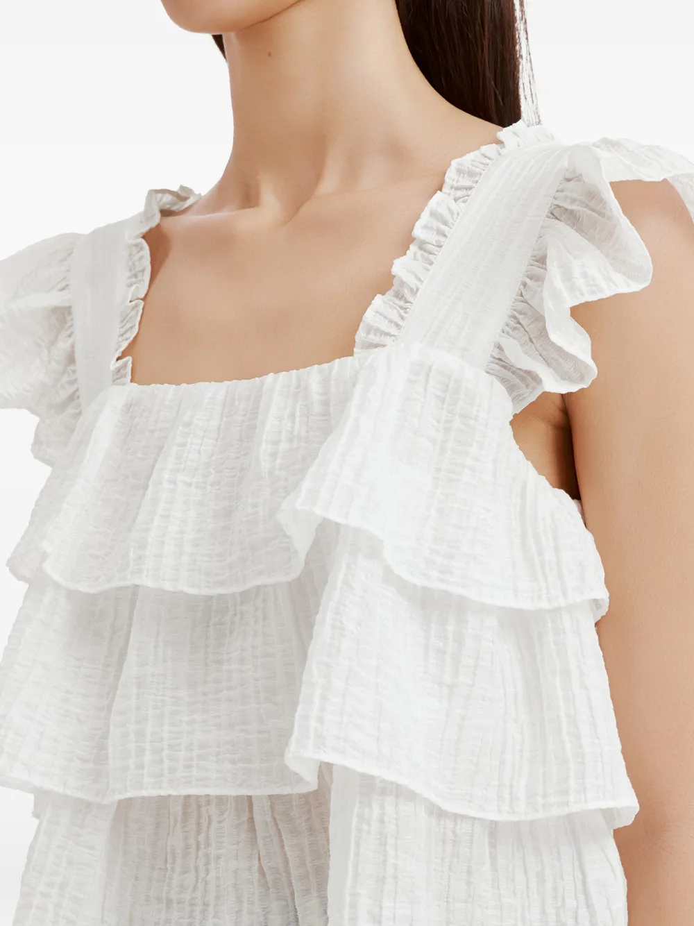 b+ab Top met ruches Wit