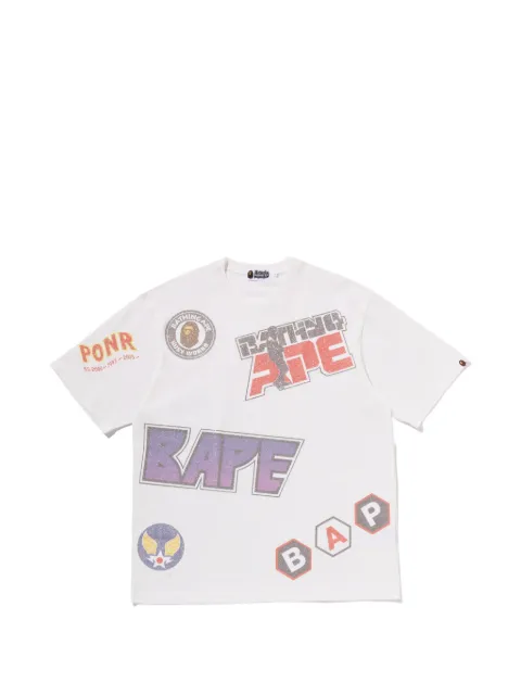 A BATHING APE® glitter-effect logo-print T-shirt
