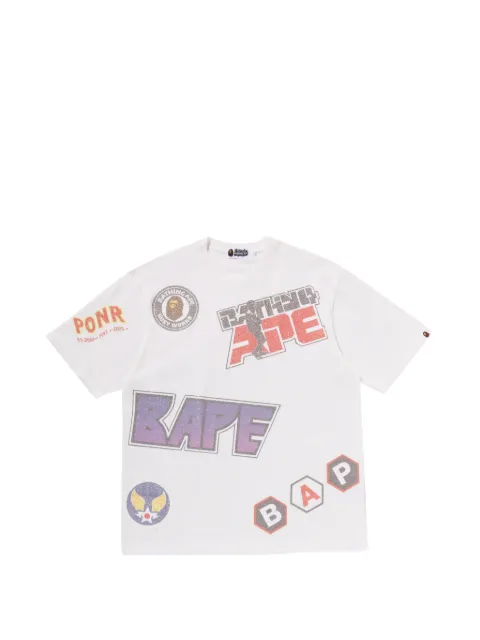 A BATHING APE® glitter-effect logo-print T-shirt
