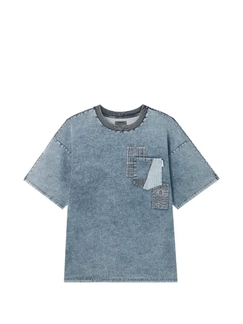 Musium Div. patchwork-detail acid-wash T-shirt