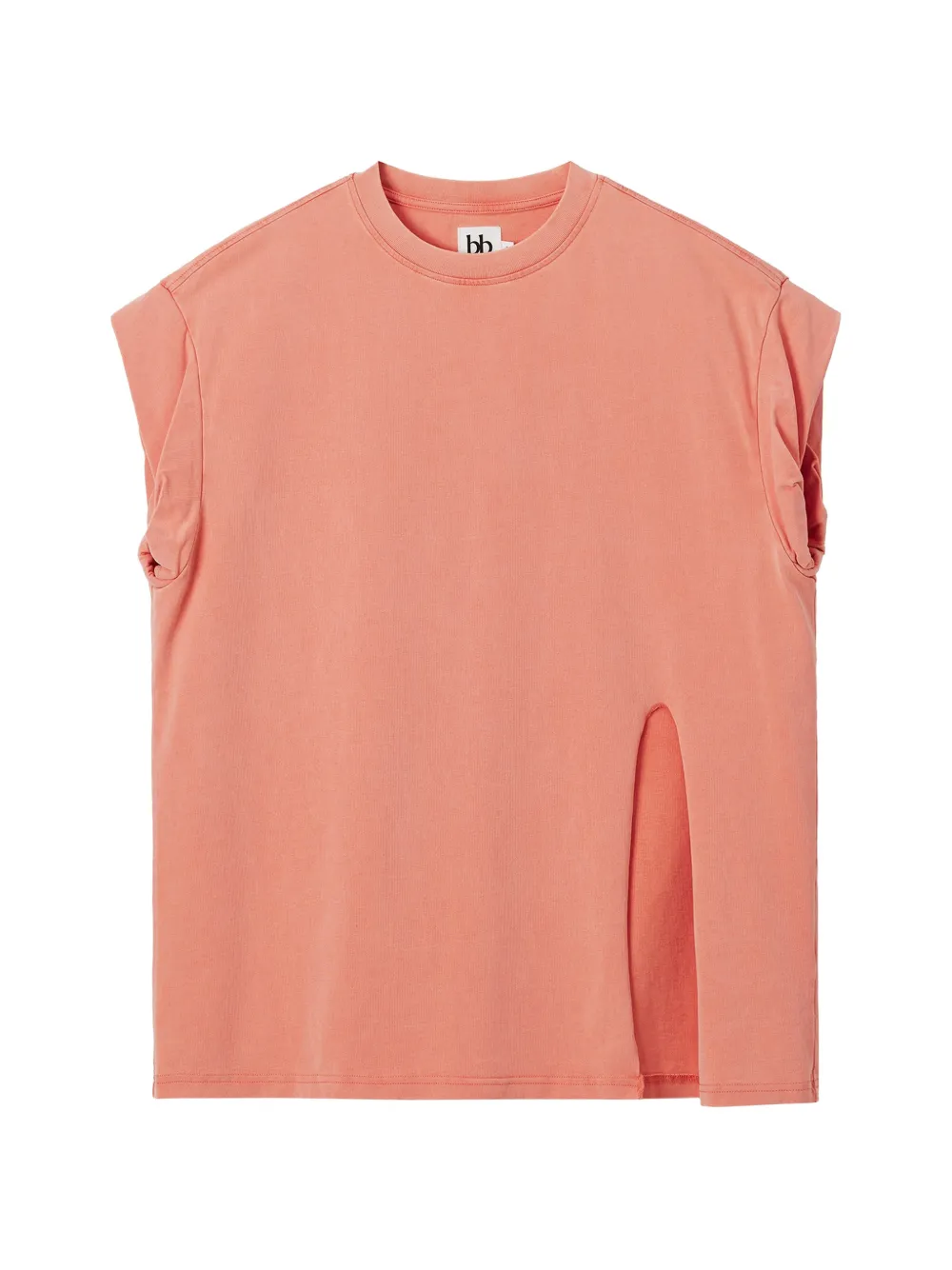 b+ab side-slit sleeveless T-shirt - Arancione