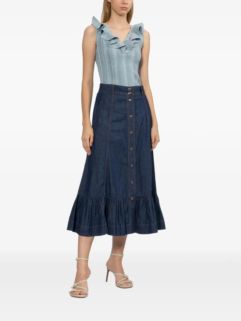 ZIMMERMANN Ribgebreide top Blauw