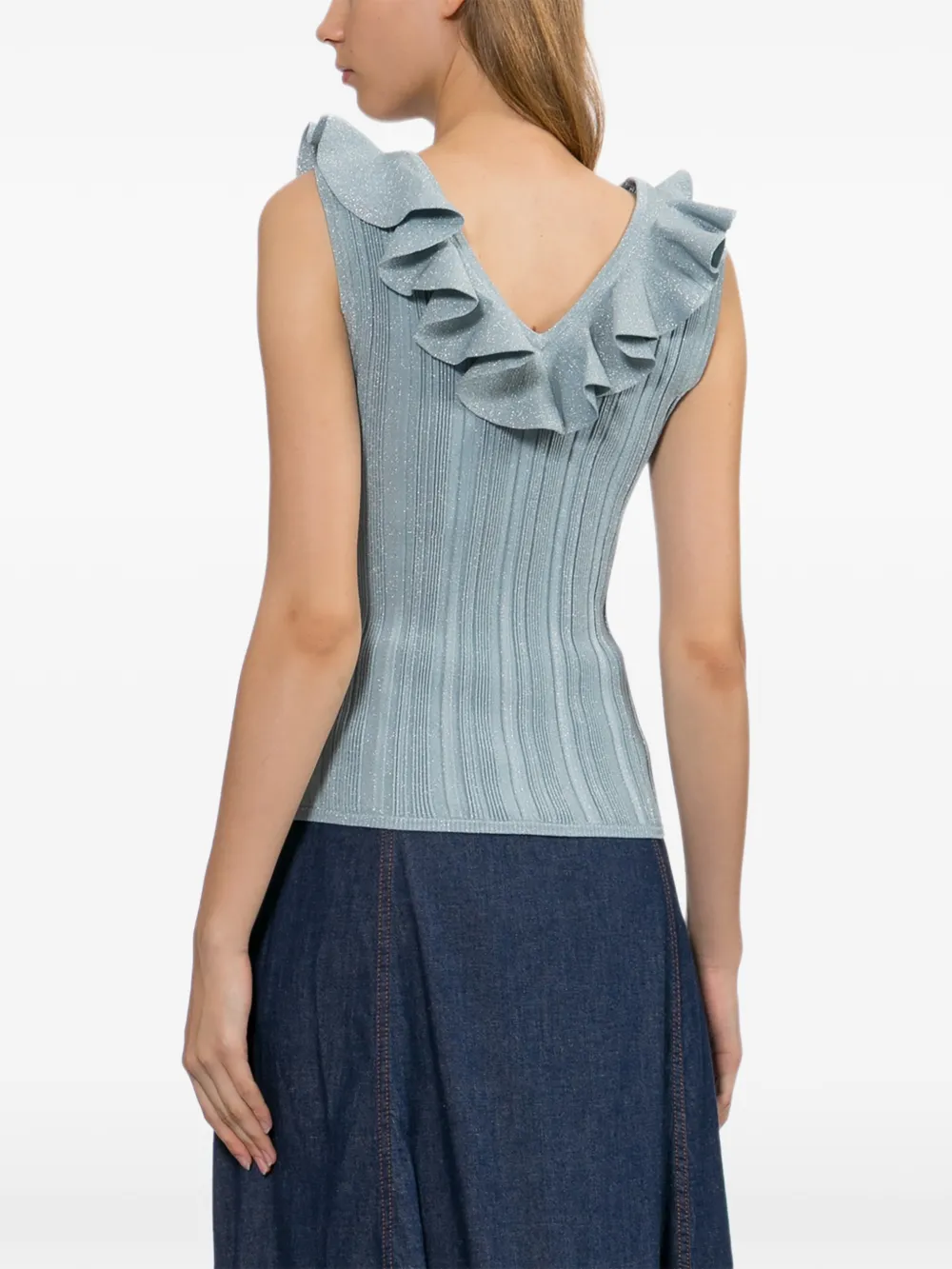 ZIMMERMANN Ribgebreide top Blauw