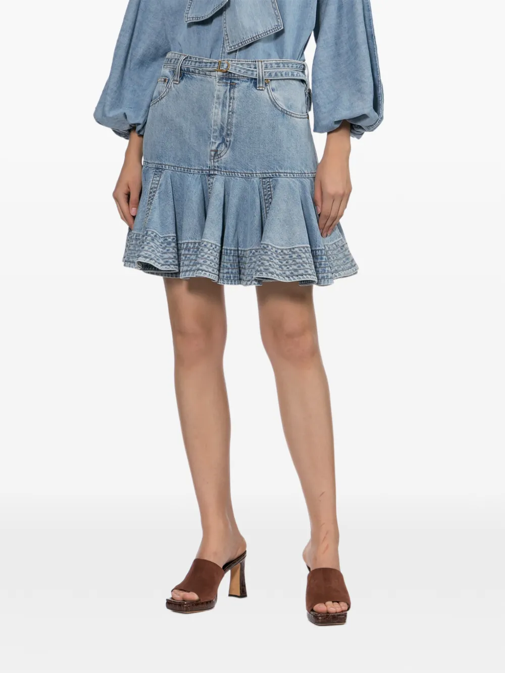 ZIMMERMANN Rok met ruches Blauw