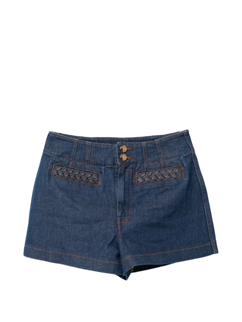 ZIMMERMANN Shorts denim con bordo intrecciato - Blu