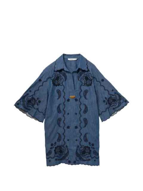 ZIMMERMANN robe à motif cachemire brodé et bords festonnés 