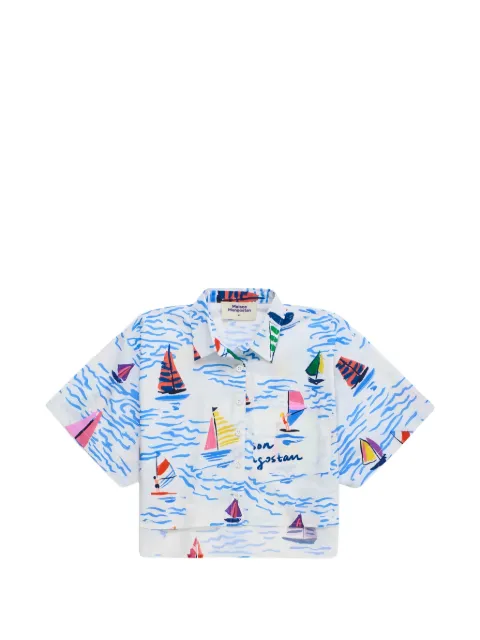 MAISON MANGOSTAN KIDS Barcos cropped shirt