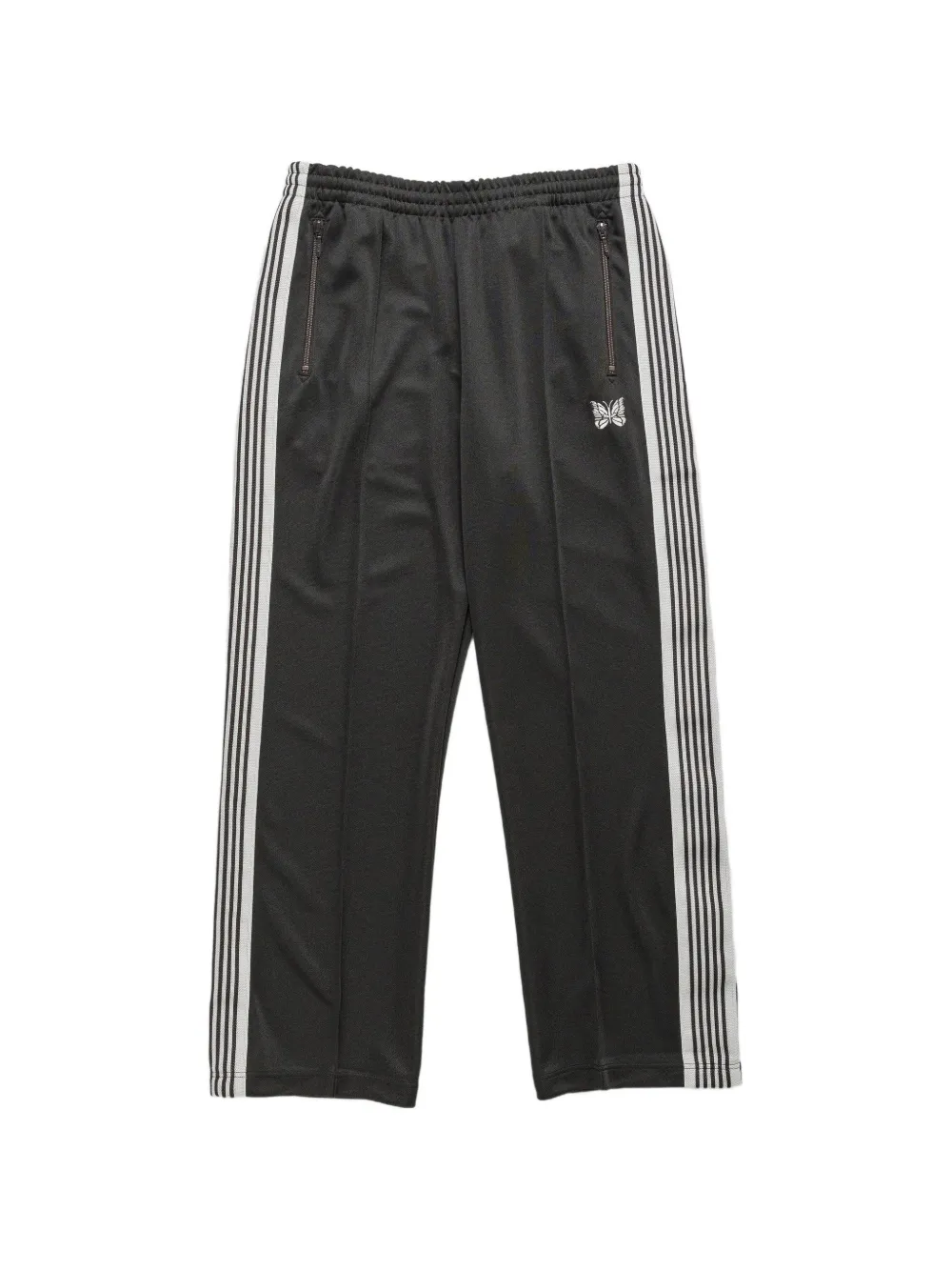 Needles side-stripe butterfly-embroidered track pants - Nero