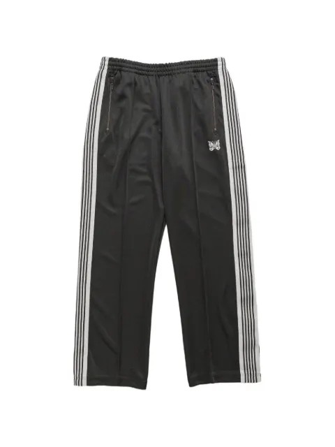 Needles side-stripe butterfly-embroidered track pants