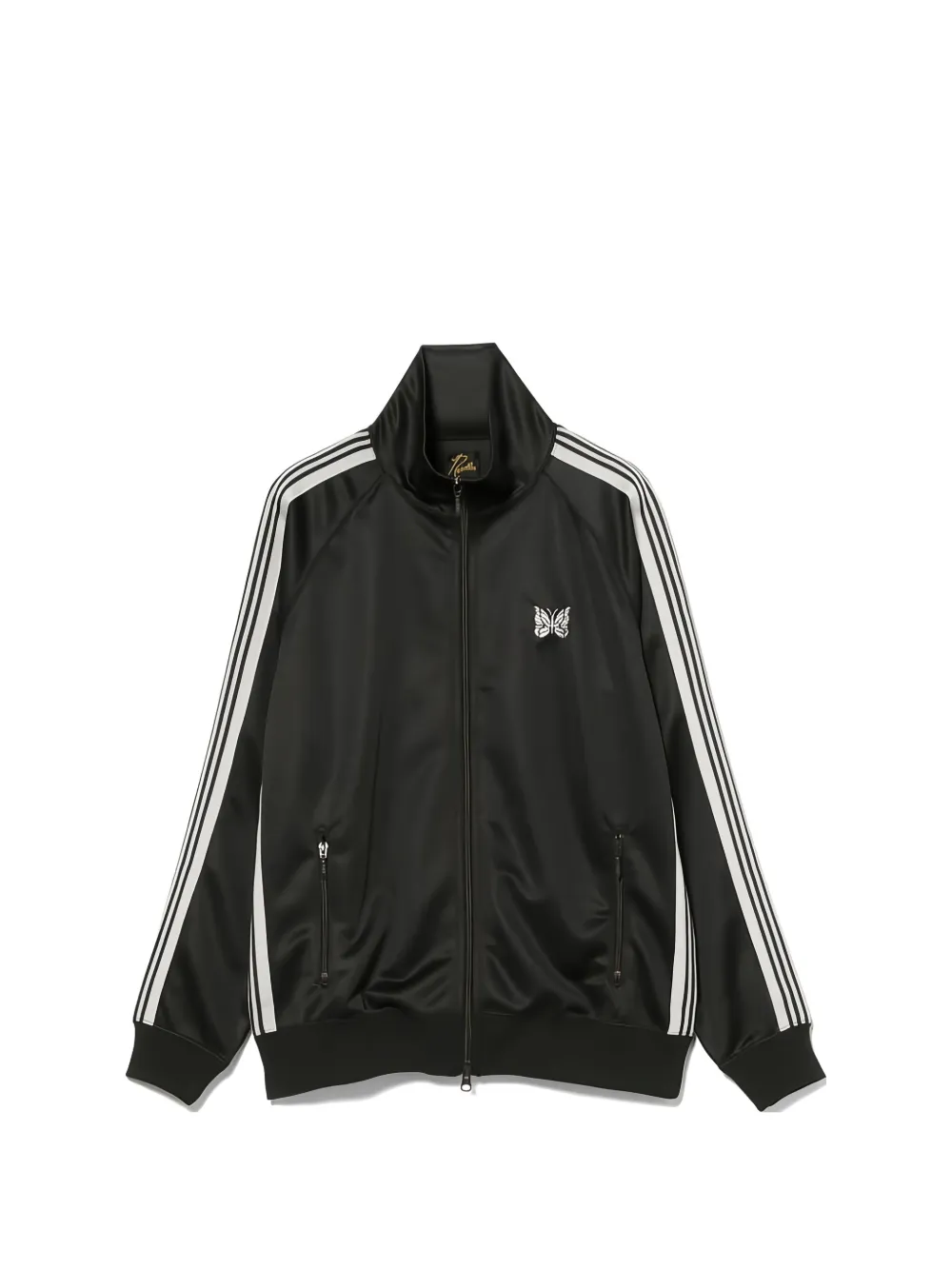 Needles butterfly-embroidered side-stripe jacket - Black