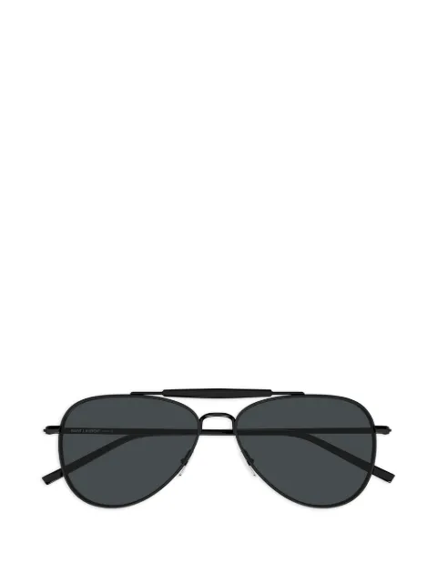 Saint Laurent double-bridge pilot-frame sunglasses