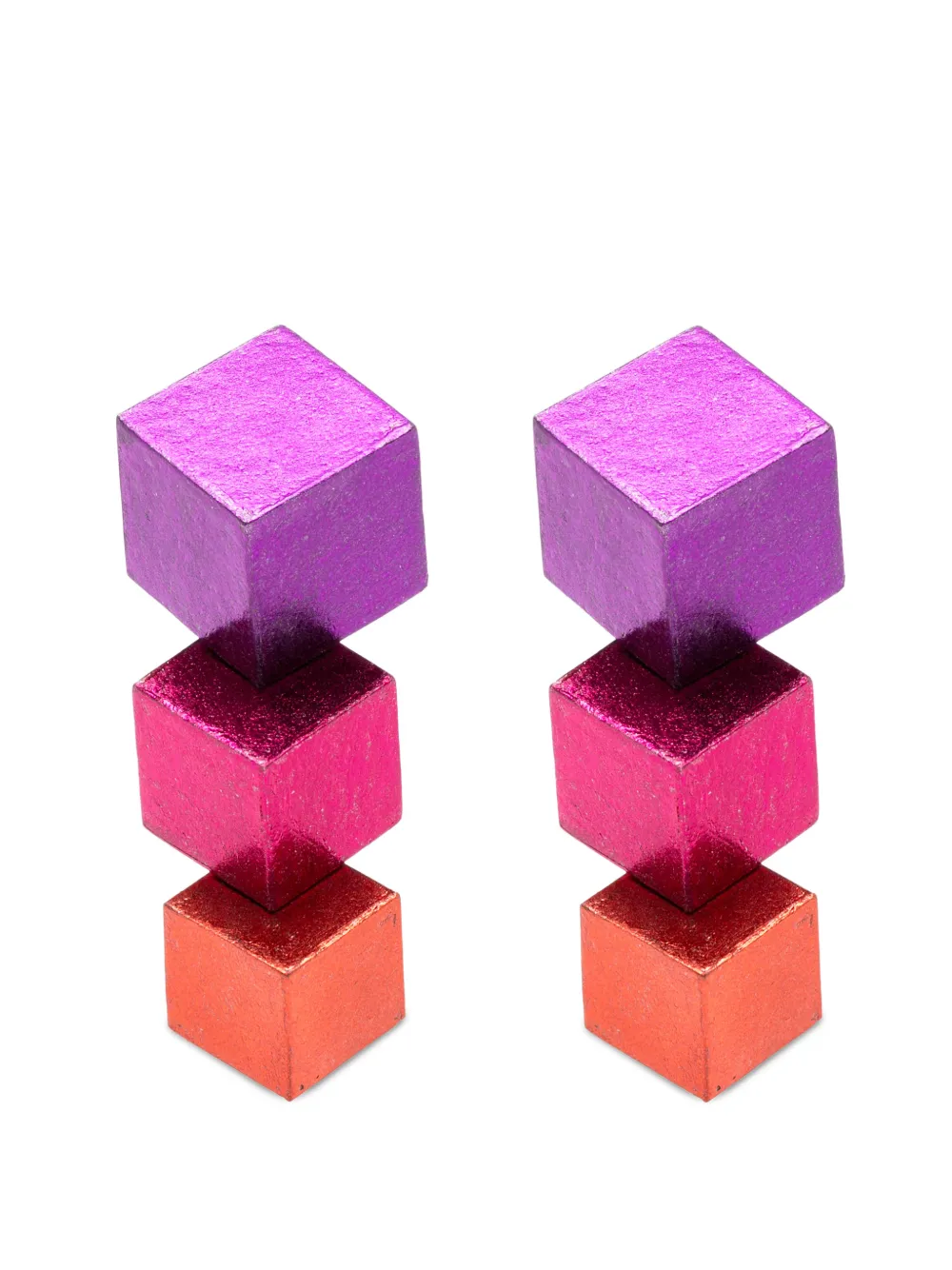 Monies Ignis geometric-design clip-on earrings - Viola