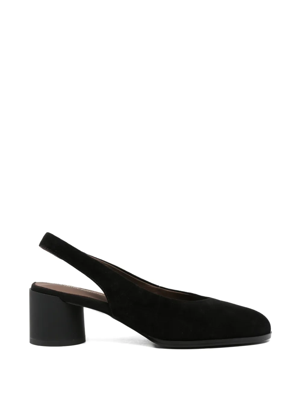 LINDA BAUMANN Suède slingback muiltjes Zwart