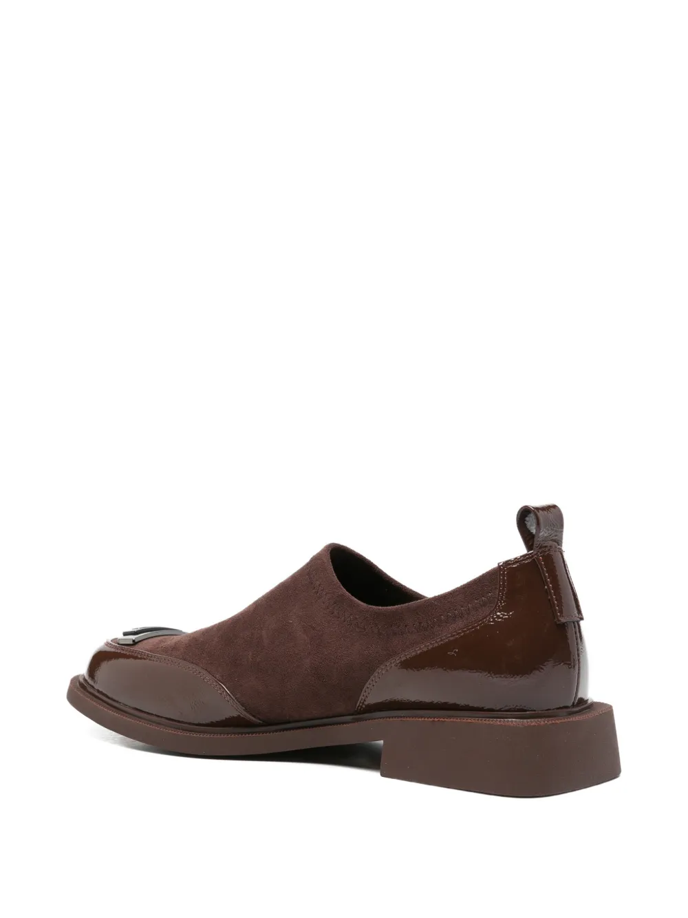 LINDA BAUMANN Suède derby schoenen met metalen detail Bruin