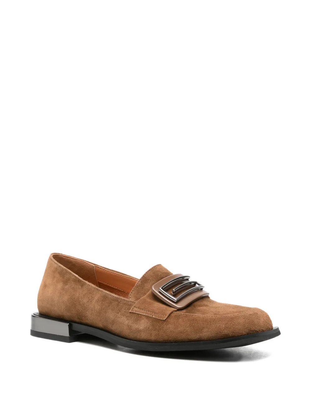 LINDA BAUMANN buckle-detail suede loafers Bruin