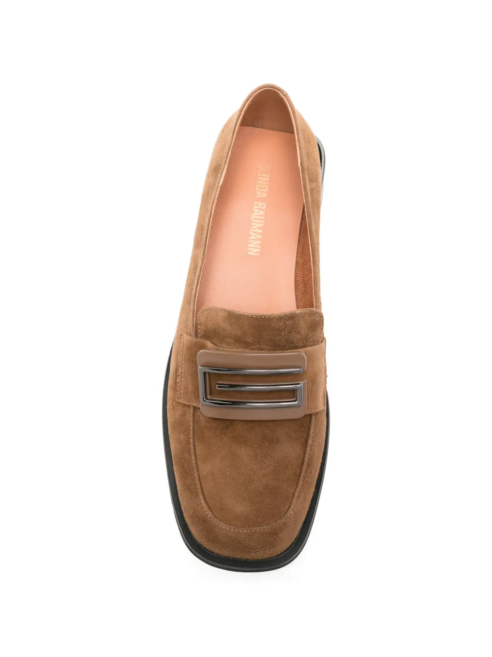 LINDA BAUMANN buckle-detail suede loafers Bruin