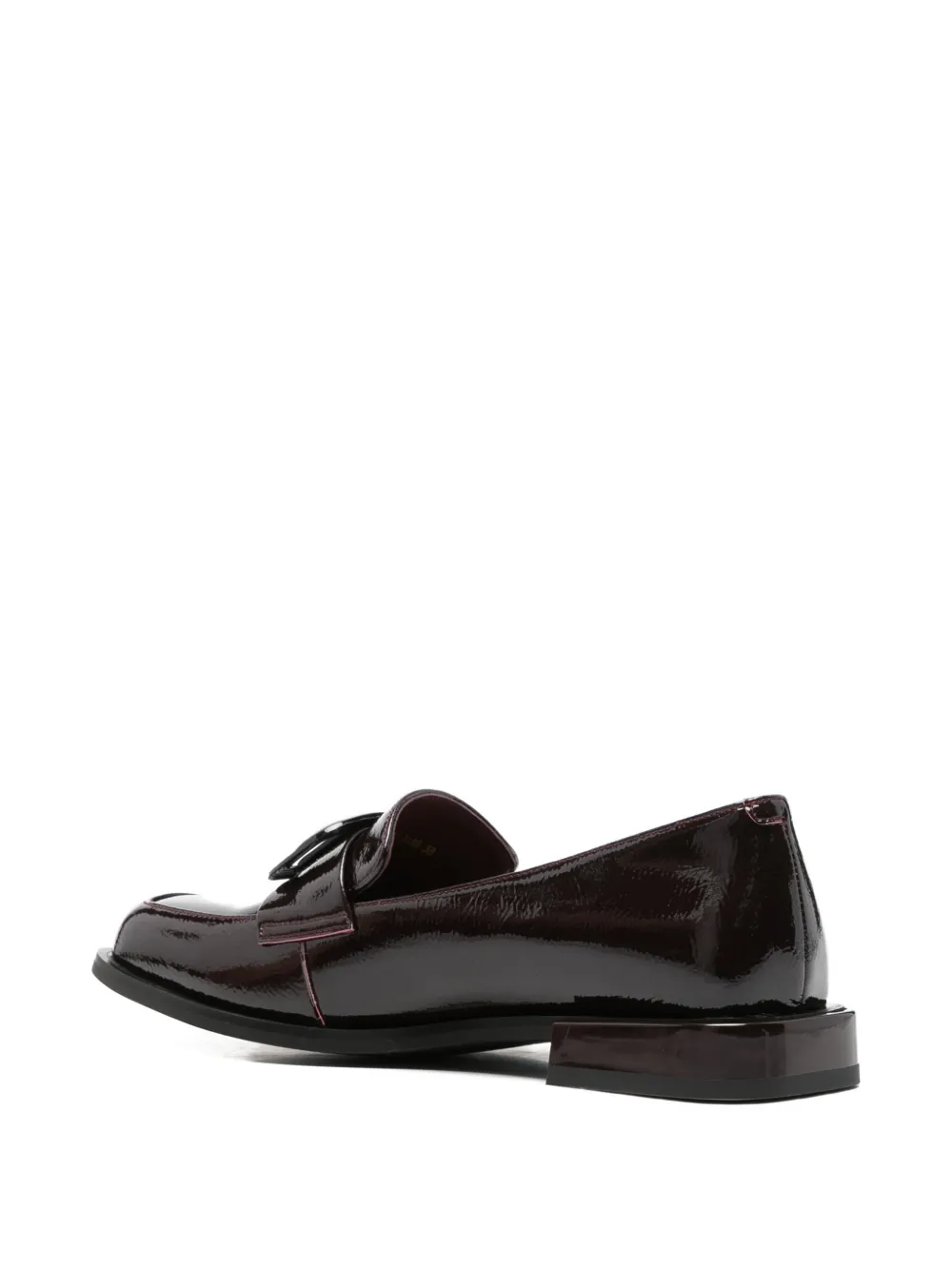 LINDA BAUMANN patent-finish buckle-detail loafers Rood