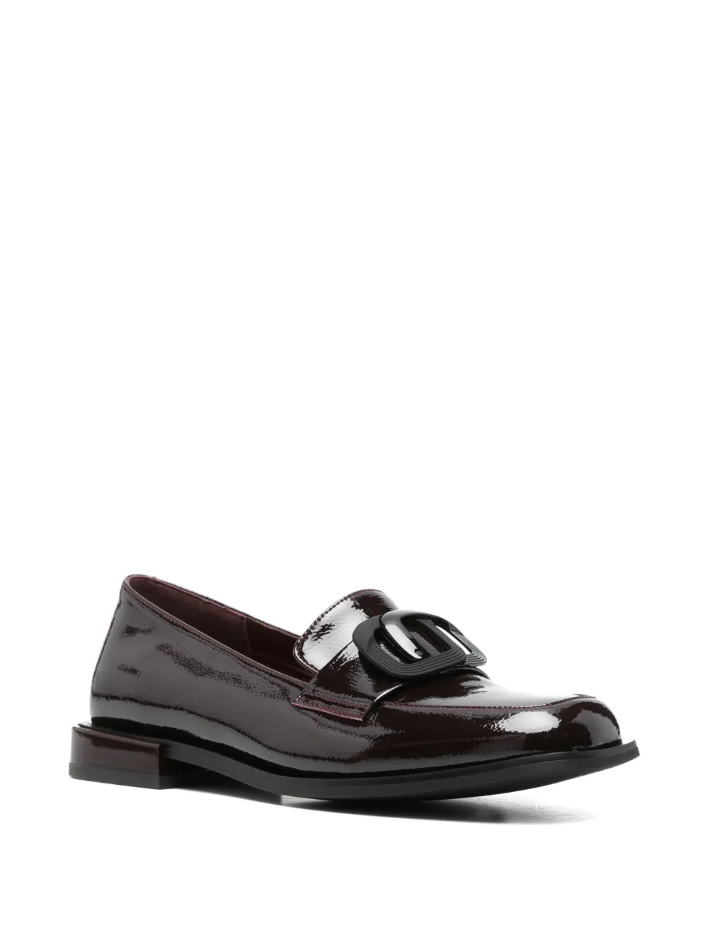 LINDA BAUMANN patent-finish buckle-detail loafers Rood