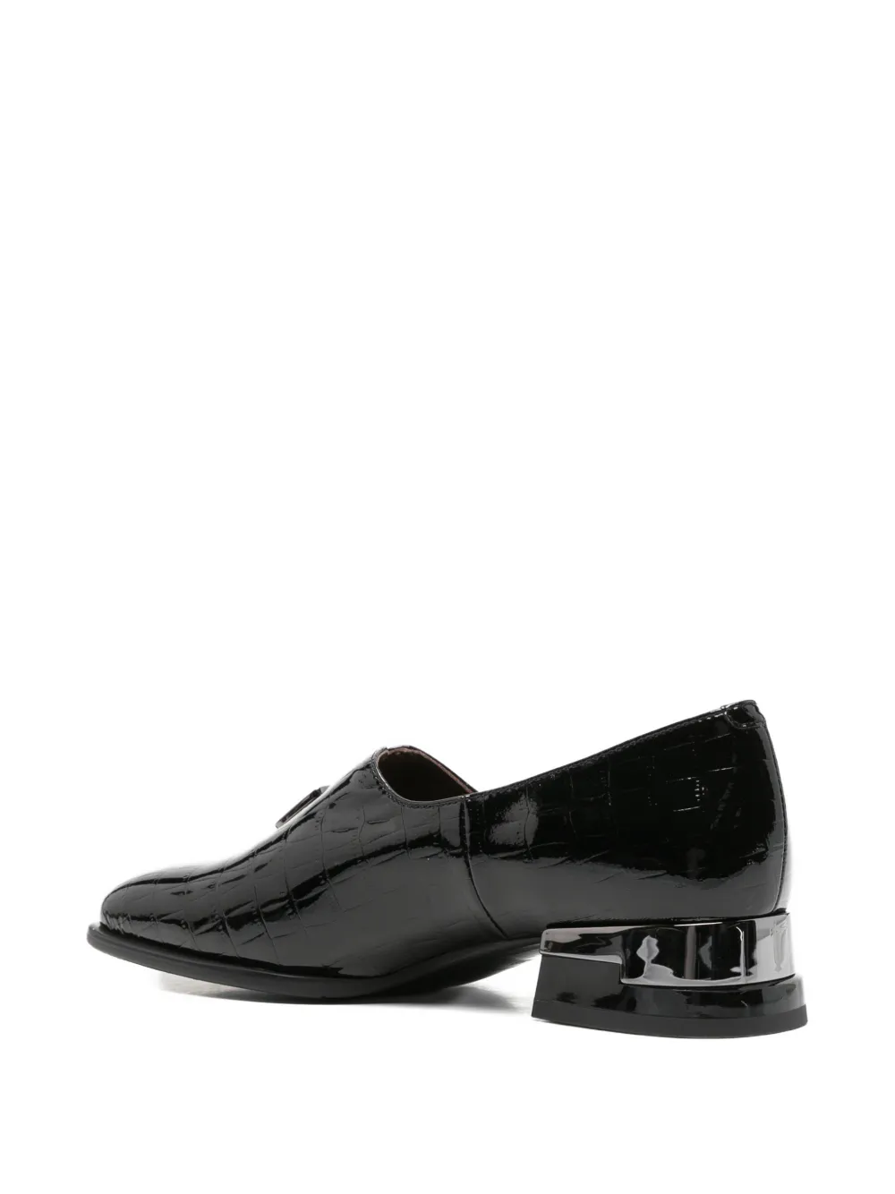 LINDA BAUMANN croc-effect buckle-detail loafers Zwart