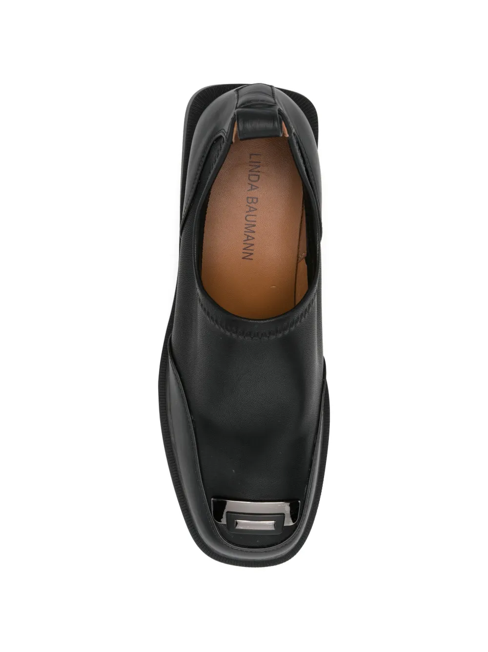 LINDA BAUMANN Loafers met logoplakkaat Zwart