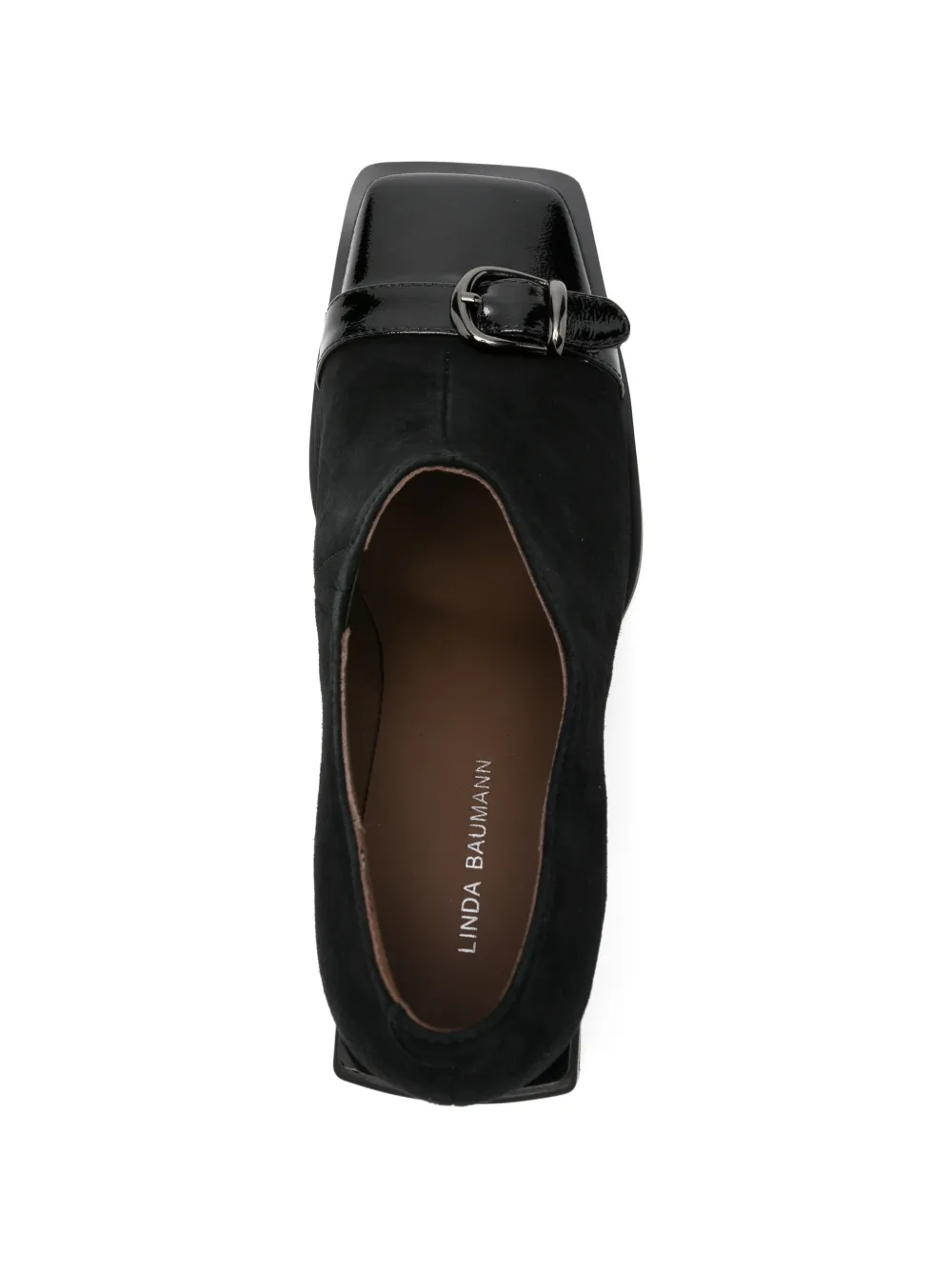 LINDA BAUMANN Pumps met vierkante neus en gespdetail Zwart