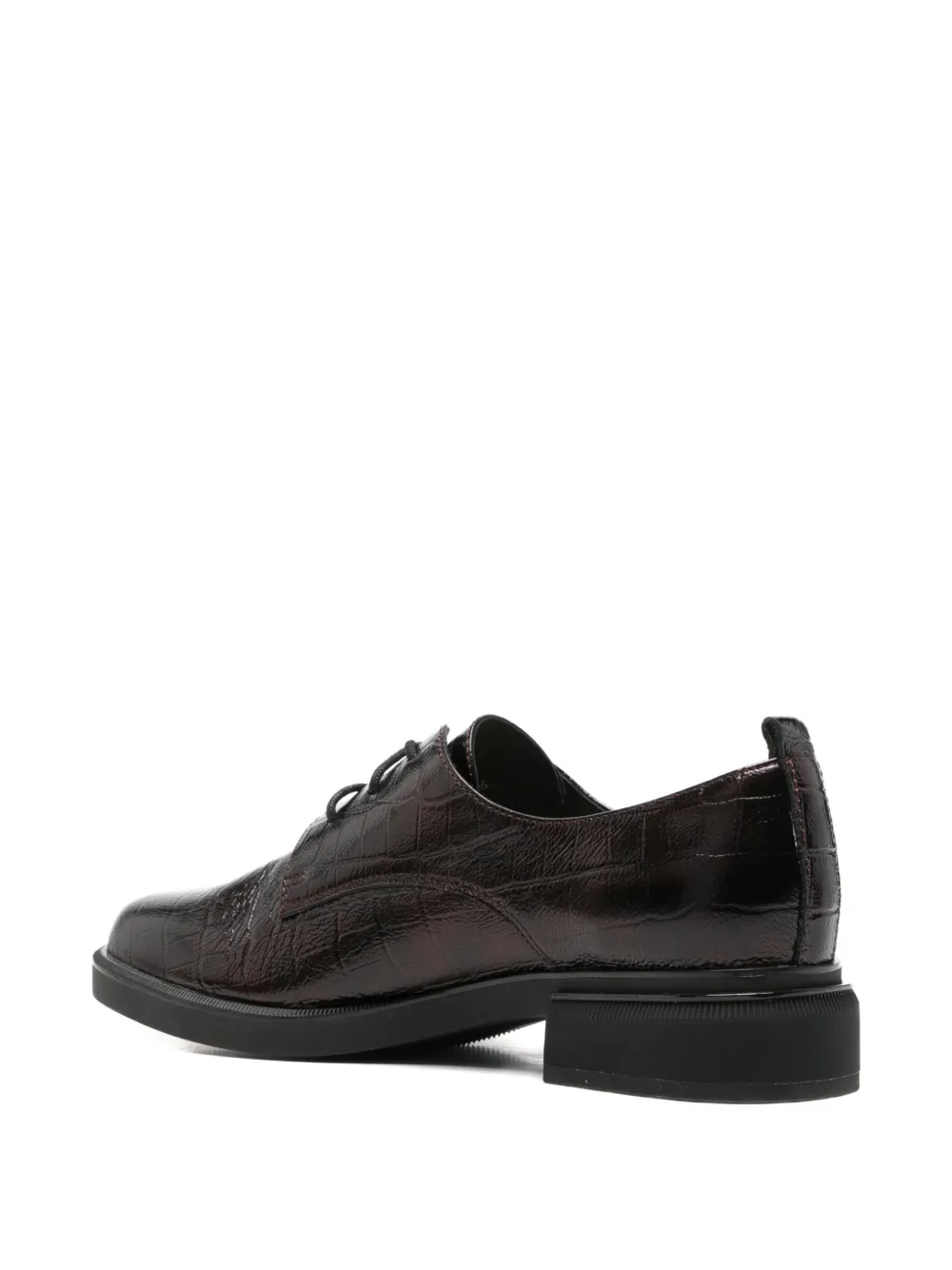 LINDA BAUMANN Oxford veterschoenen met krokodillen-reliëf Rood
