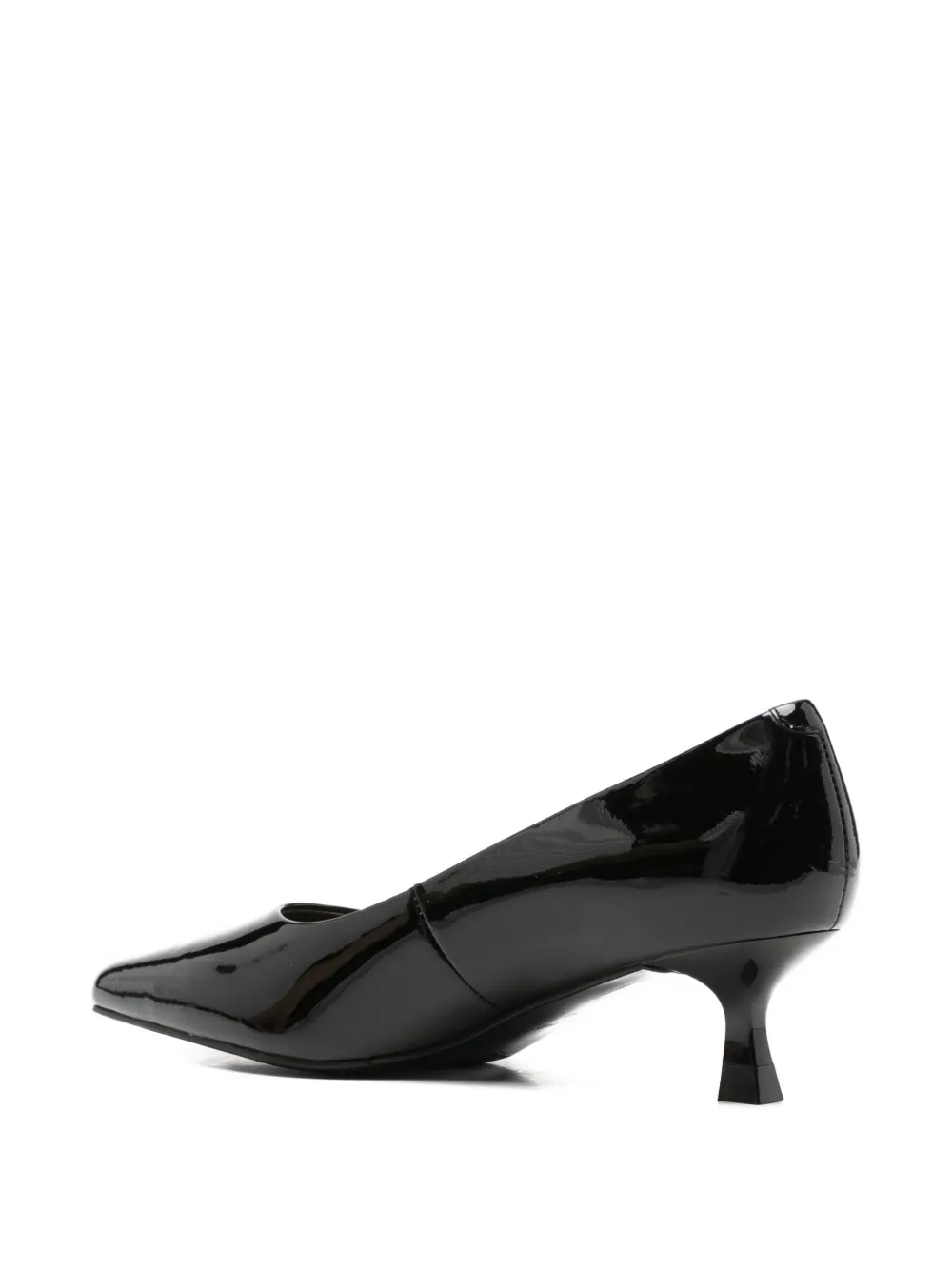 LINDA BAUMANN patent-finish pointed-toe pumps Zwart