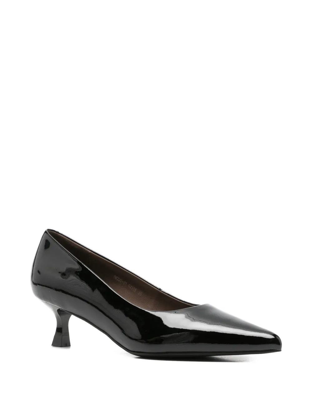 LINDA BAUMANN patent-finish pointed-toe pumps Zwart