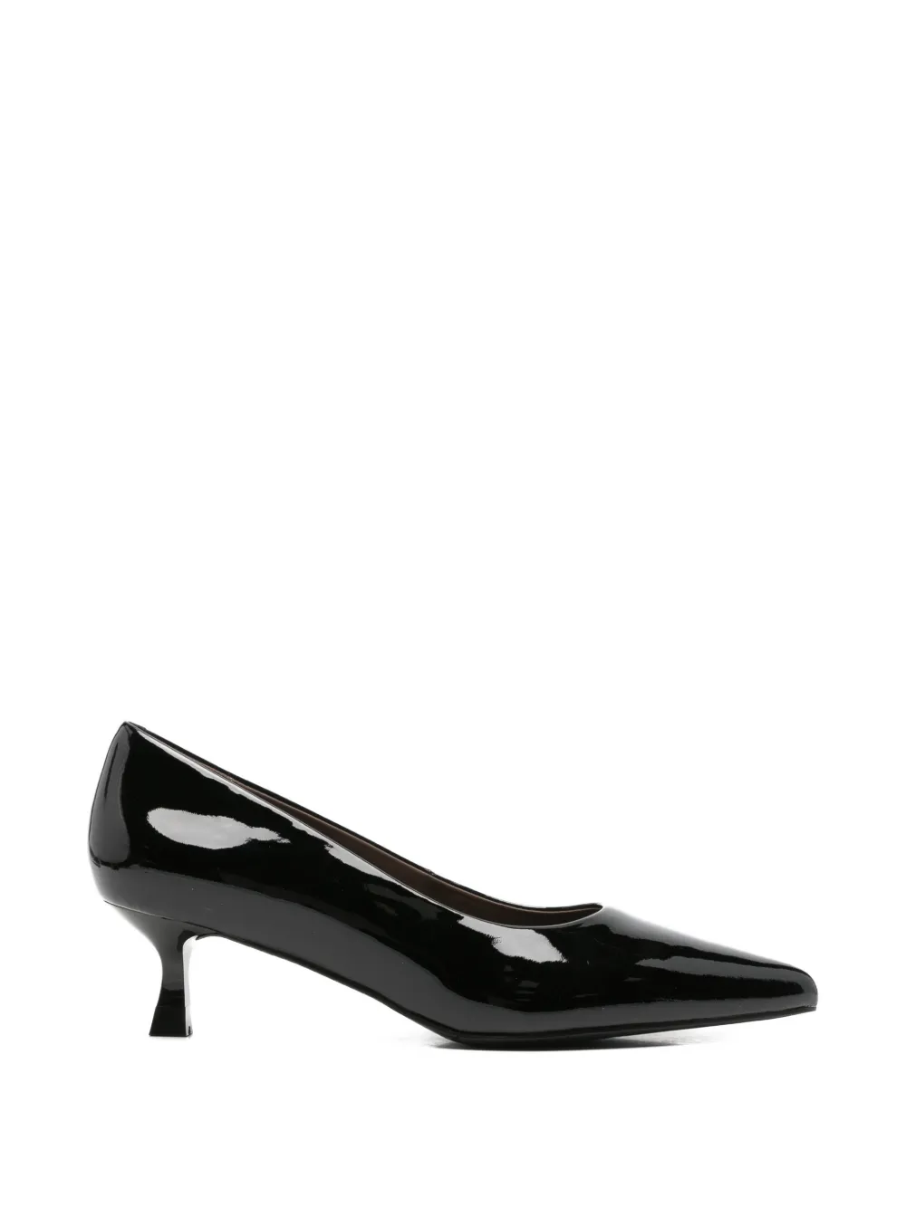 LINDA BAUMANN patent-finish pointed-toe pumps Zwart