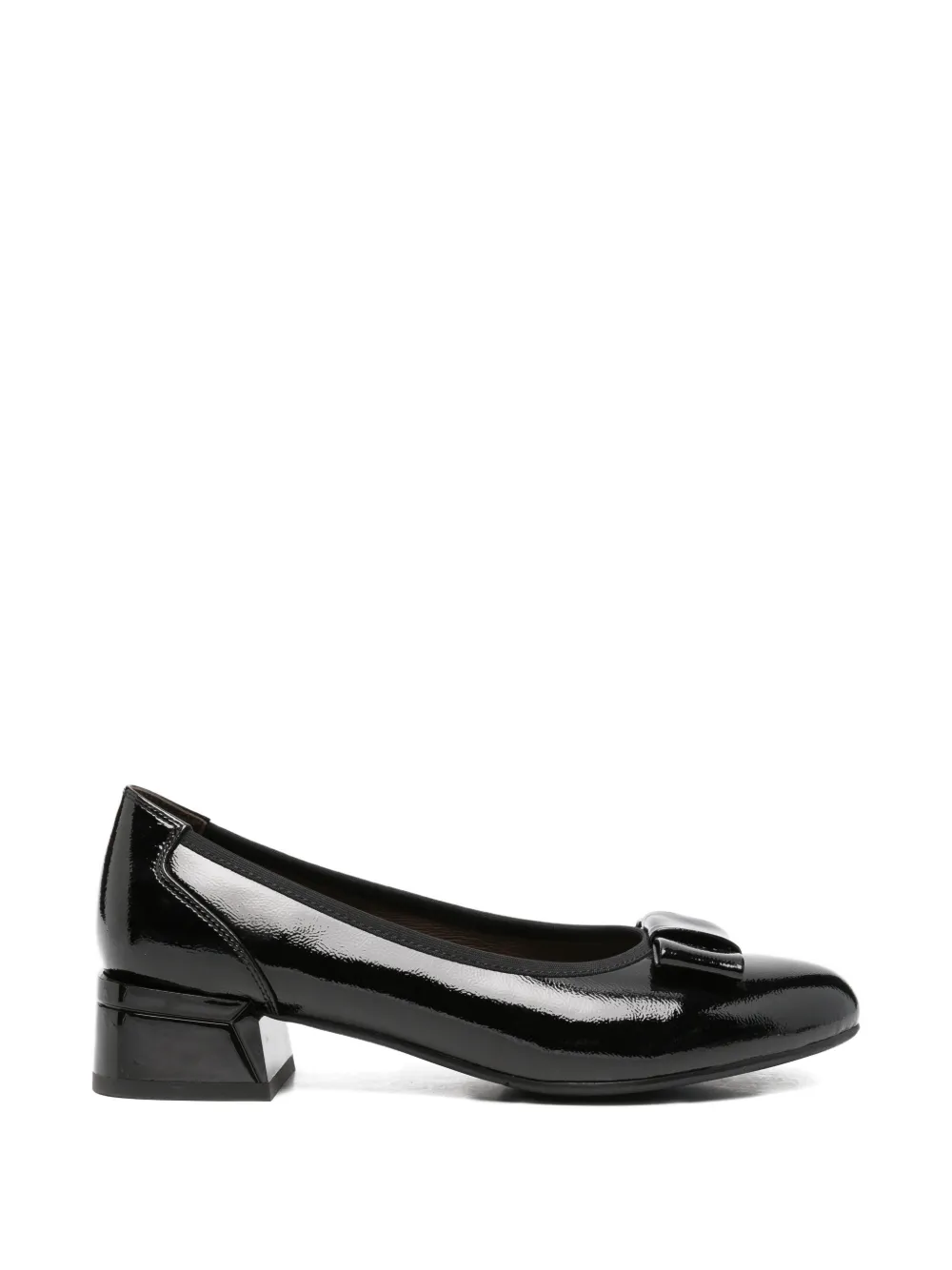 LINDA BAUMANN bow-detail patent-leather pumps Zwart