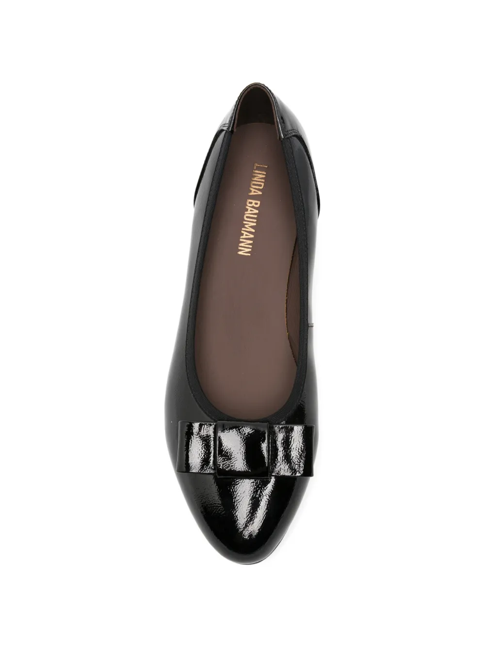 LINDA BAUMANN bow-detail patent-leather pumps Zwart