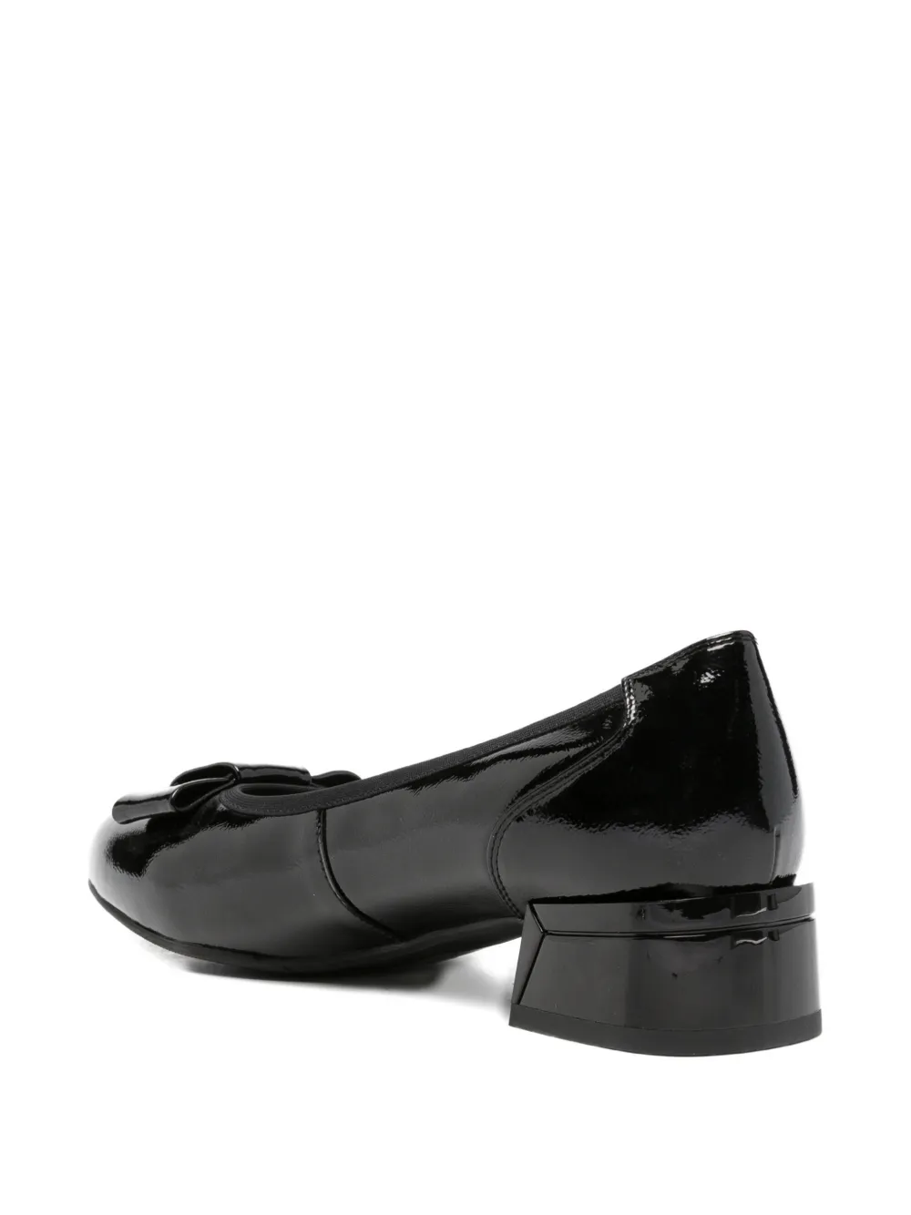 LINDA BAUMANN bow-detail patent-leather pumps Zwart