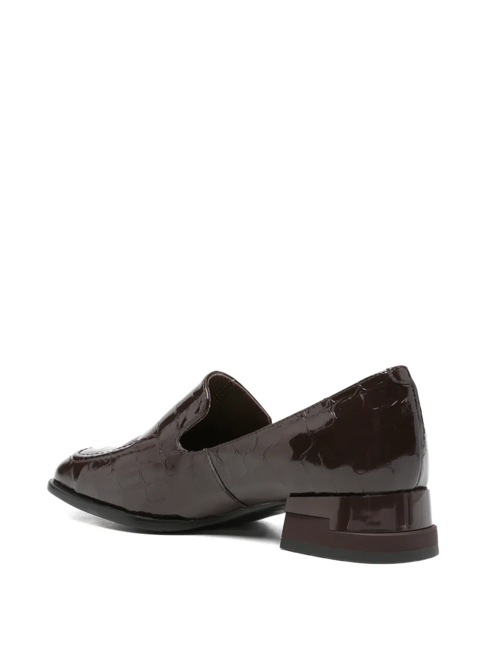LINDA BAUMANN crocodile-embossed leather loafers Bruin
