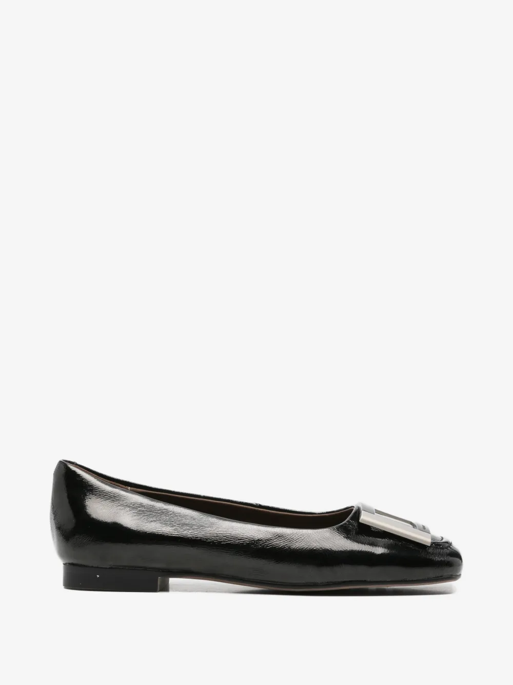 buckle-detail square-toe ballet flats