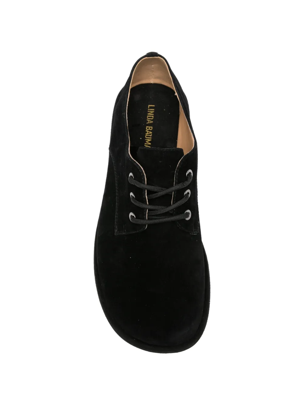 LINDA BAUMANN Derby suède veterschoenen Zwart