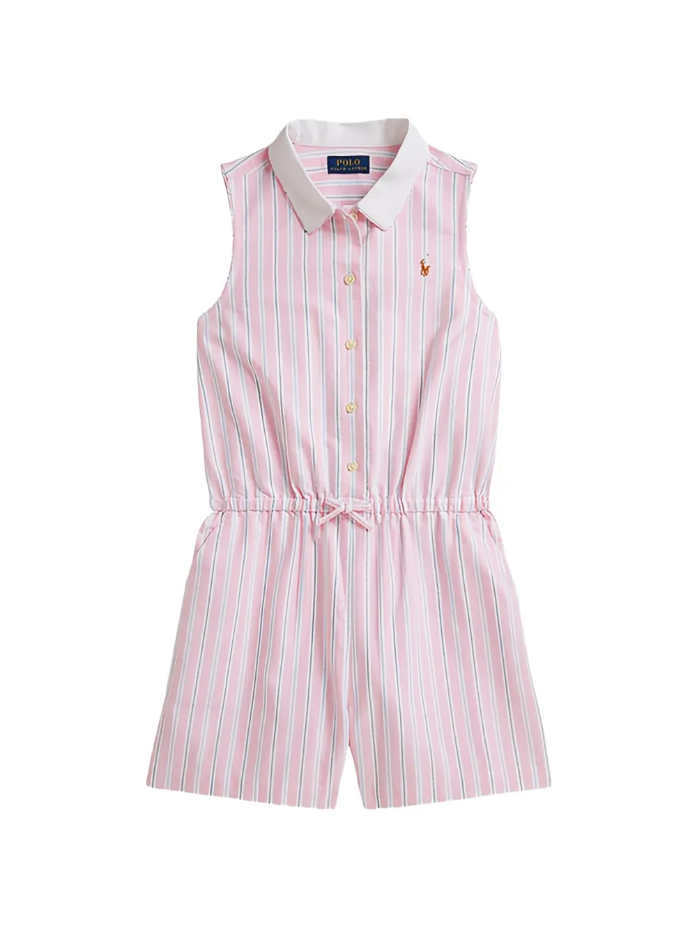 POLO RALPH LAUREN KIDS striped sleeveless playsuit - Rosa