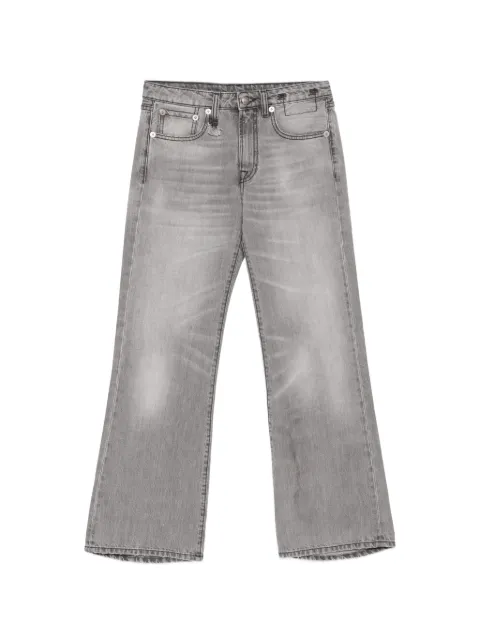 R13 faded whiskered jeans