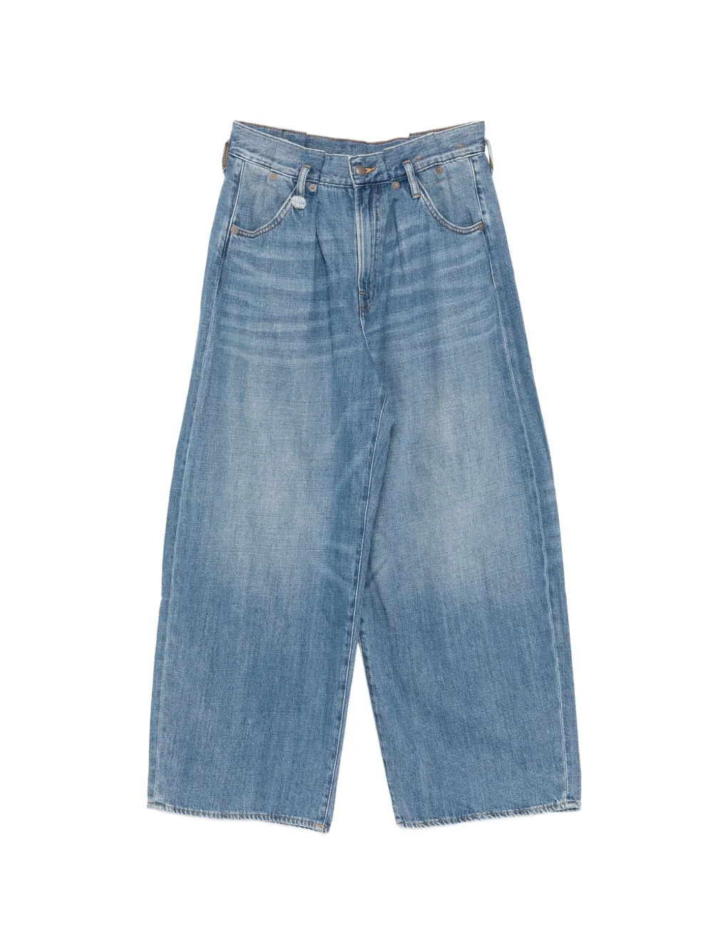 R13 whiskered pleated jeans - Blu