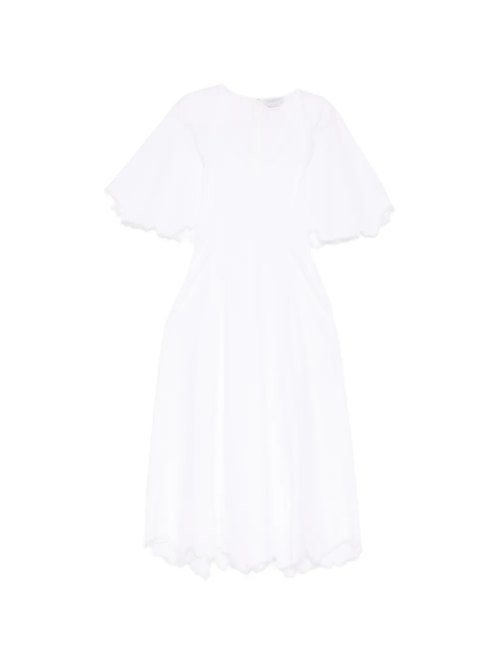 Gabriela Hearst frayed-edge V-neck dress - Bianco