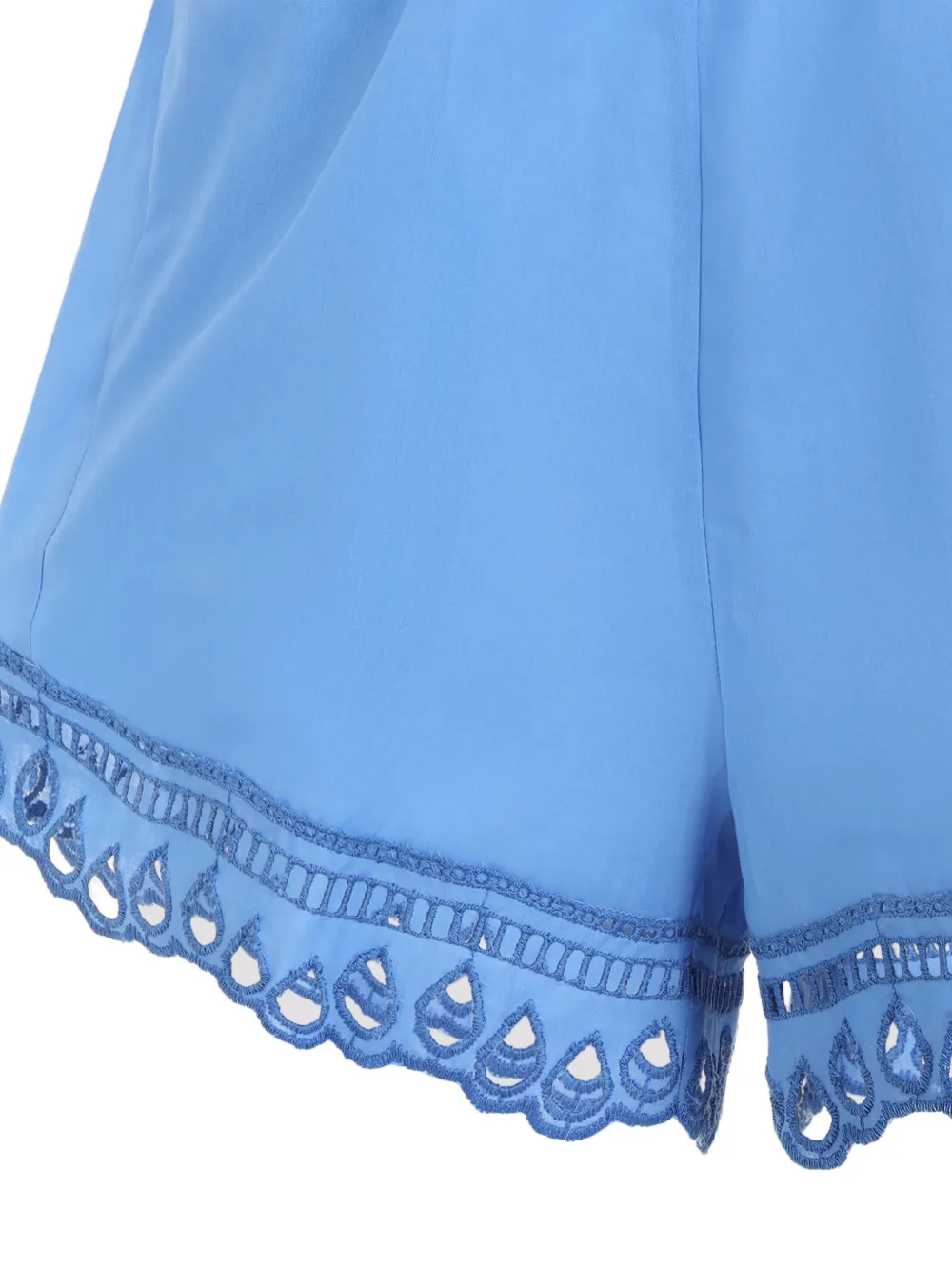 Ermanno Scervino Broderie anglaise shorts met elastische taille Blauw