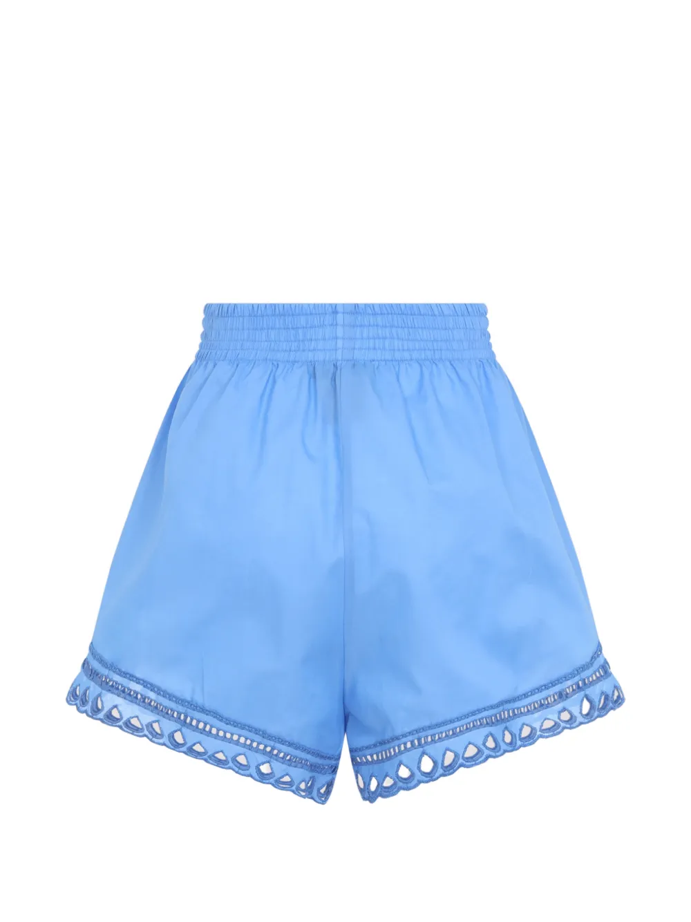 Ermanno Scervino Broderie anglaise shorts met elastische taille Blauw