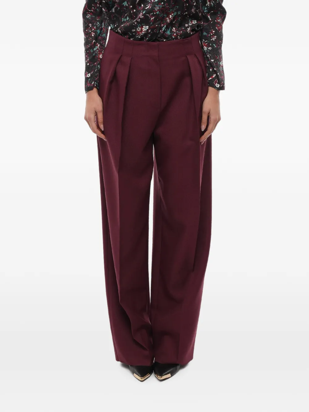 SUPER BLOND pleated wide-leg trousers