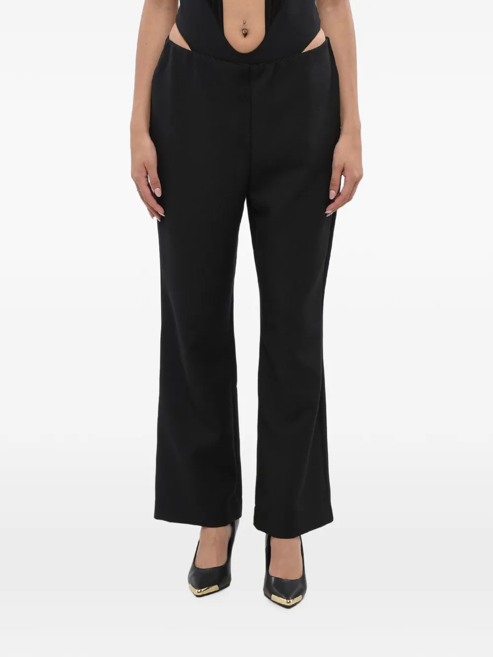 OBLÒ UNIQUE flat-front trousers - Schwarz