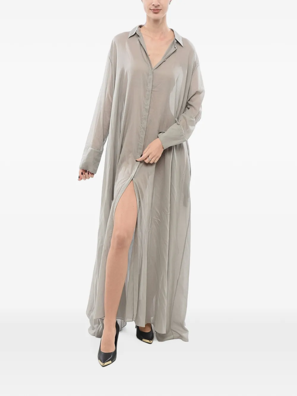 SUPER BLOND flared chemisier maxi dress
