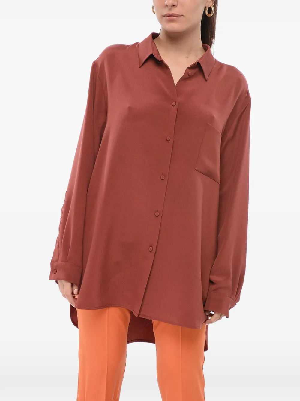 SUPER BLOND patch-pocket shirt - Brown