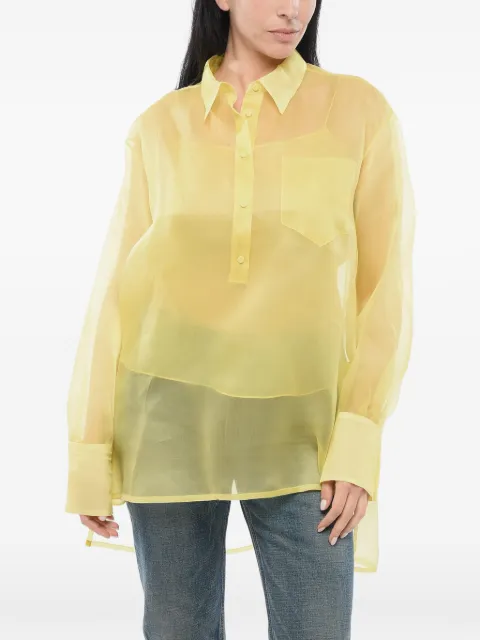 SUPER BLOND playera tipo polo oversize de seda