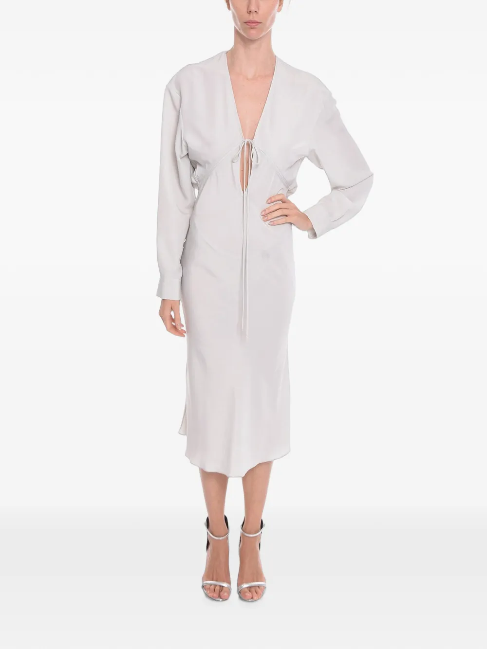 SUPER BLOND cut-out long-sleeve midi dress