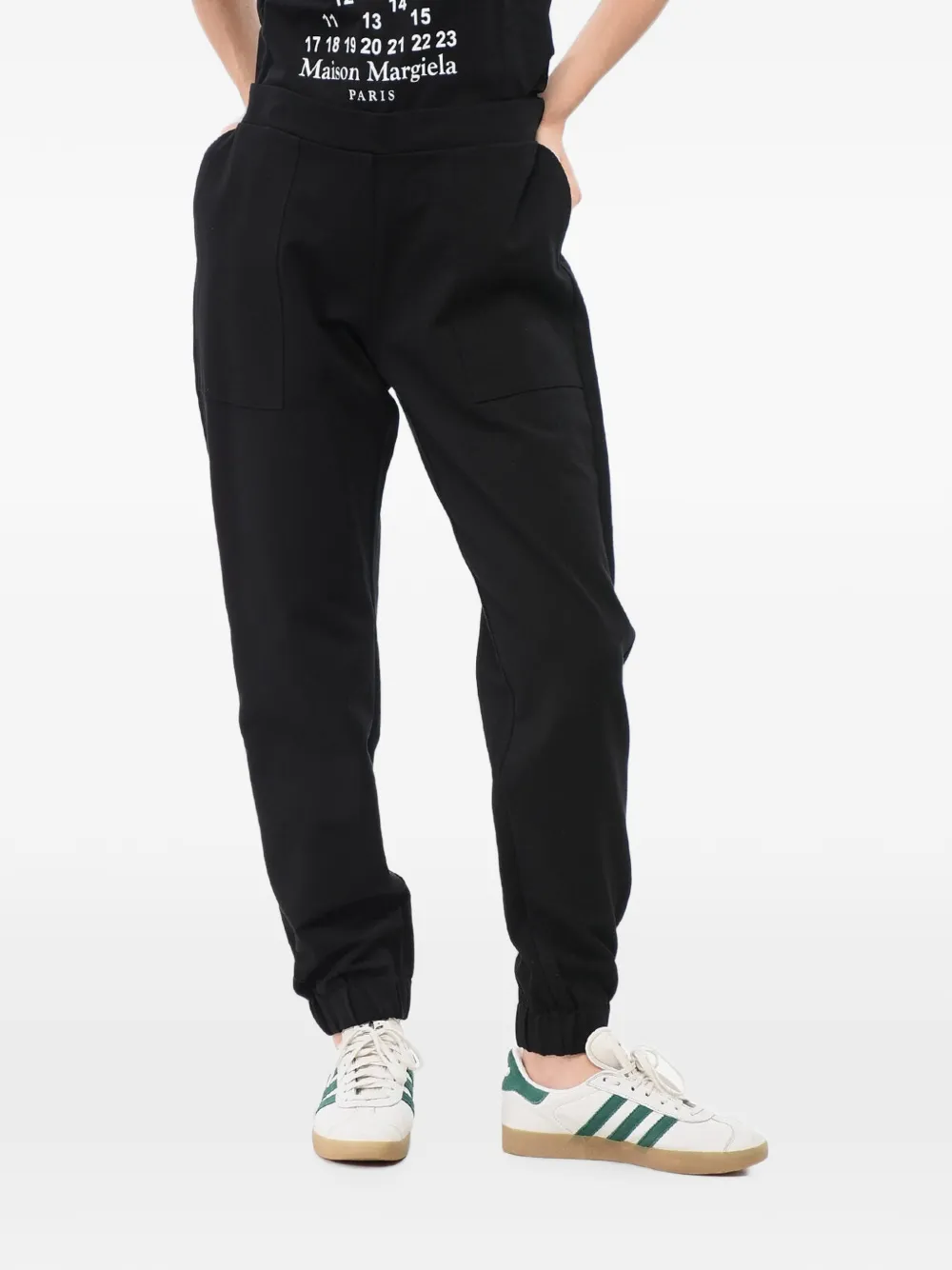 OBLÒ UNIQUE elasticated-waistband trousers - Schwarz