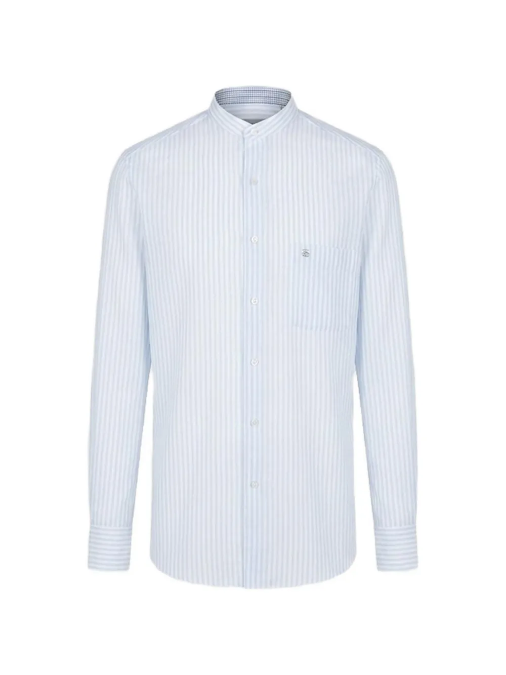 Stefano Ricci striped band-collar shirt - Blu