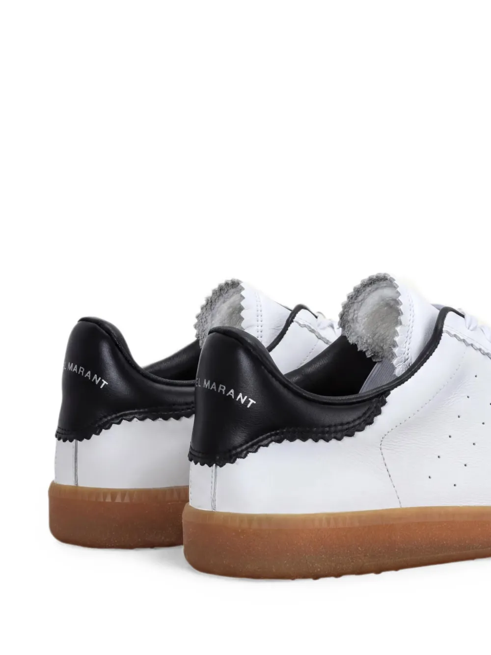 ISABEL MARANT Bryce scalloped-trim sneakers Wit